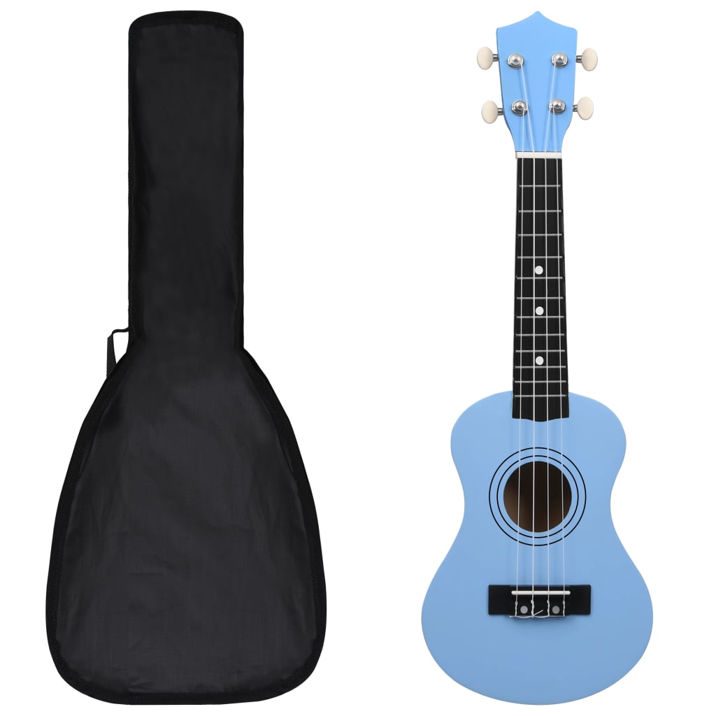 Ukuleleset Met Tas Voor Kinderen Sopraan 21'' Blauw