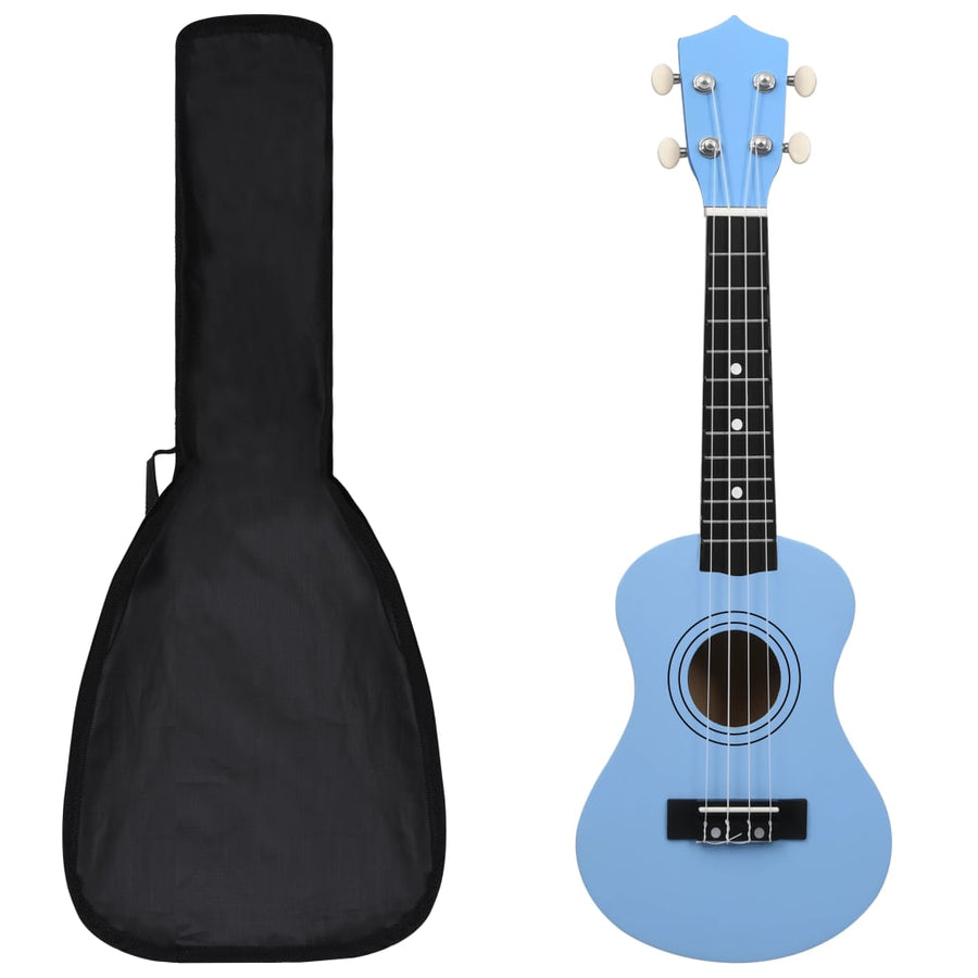 Ukuleleset Met Tas Voor Kinderen Sopraan 21'' Blauw