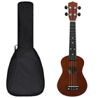 Ukuleleset Met Tas Voor Kinderen Sopraan 23'' Donkerhoutkleurig Donkerbruin