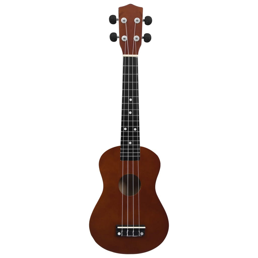 Ukuleleset Met Tas Voor Kinderen Sopraan 23'' Donkerhoutkleurig Donkerbruin