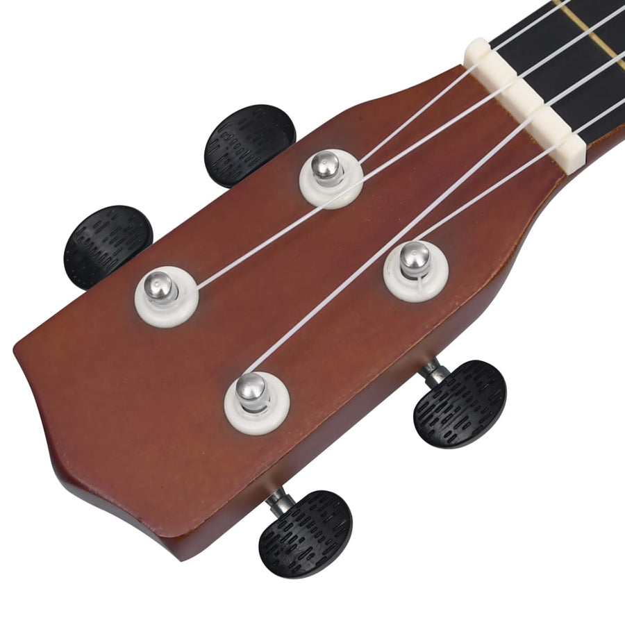 Ukuleleset Met Tas Voor Kinderen Sopraan 23'' Donkerhoutkleurig Donkerbruin