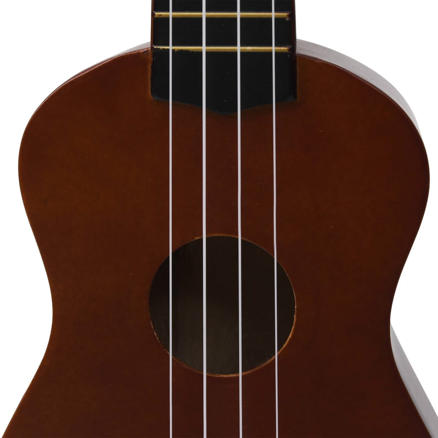 Ukuleleset Met Tas Voor Kinderen Sopraan 23'' Donkerhoutkleurig Donkerbruin