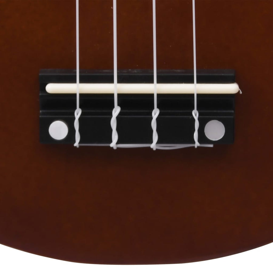 Ukuleleset Met Tas Voor Kinderen Sopraan 23'' Donkerhoutkleurig Donkerbruin