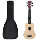 Kids' Soprano Ukulele Set with Bag, 23'', Light Wood Color