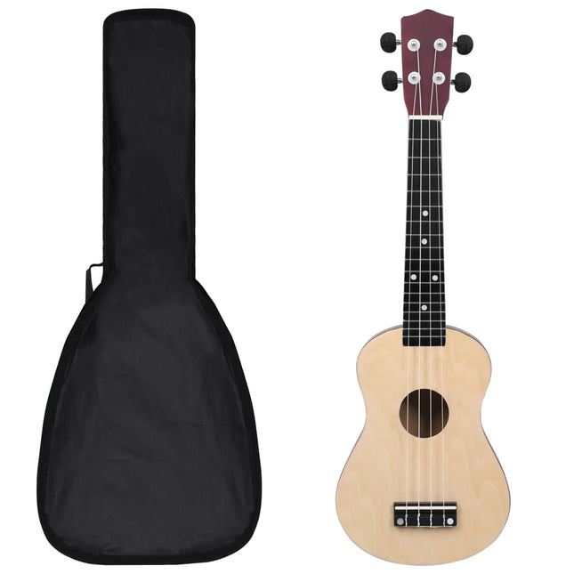 Ukuleleset Met Tas Voor Kinderen Sopraan 23'' Lichthoutkleurig Lichtbruin