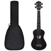 Ukulele sopraan 23 inch zwart met tas