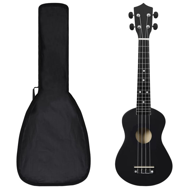 Ukuleleset Met Tas Voor Kinderen Sopraan 23'' Zwart