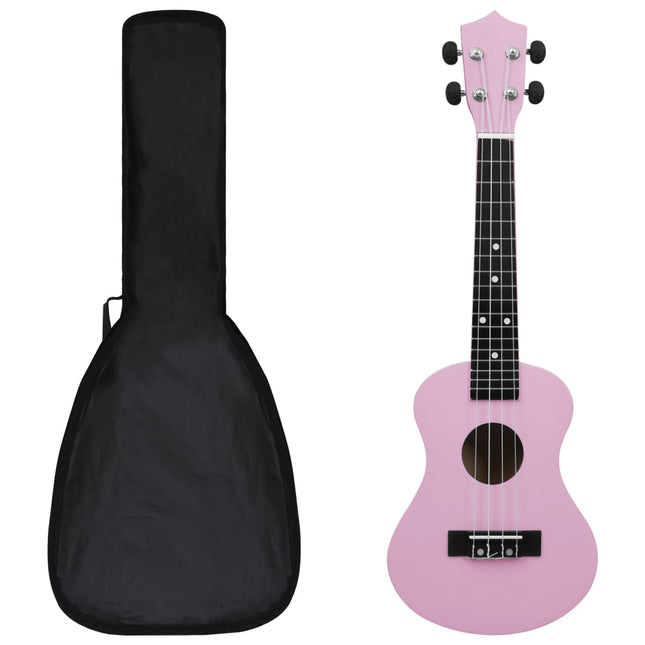 Ukuleleset Met Tas Voor Kinderen Sopraan 23'' Roze