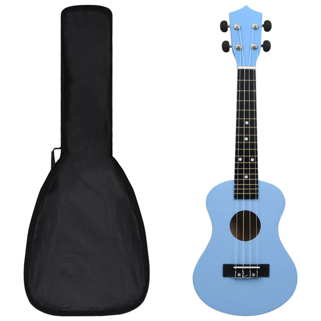 Ukuleleset Met Tas Voor Kinderen Sopraan 23'' Blauw