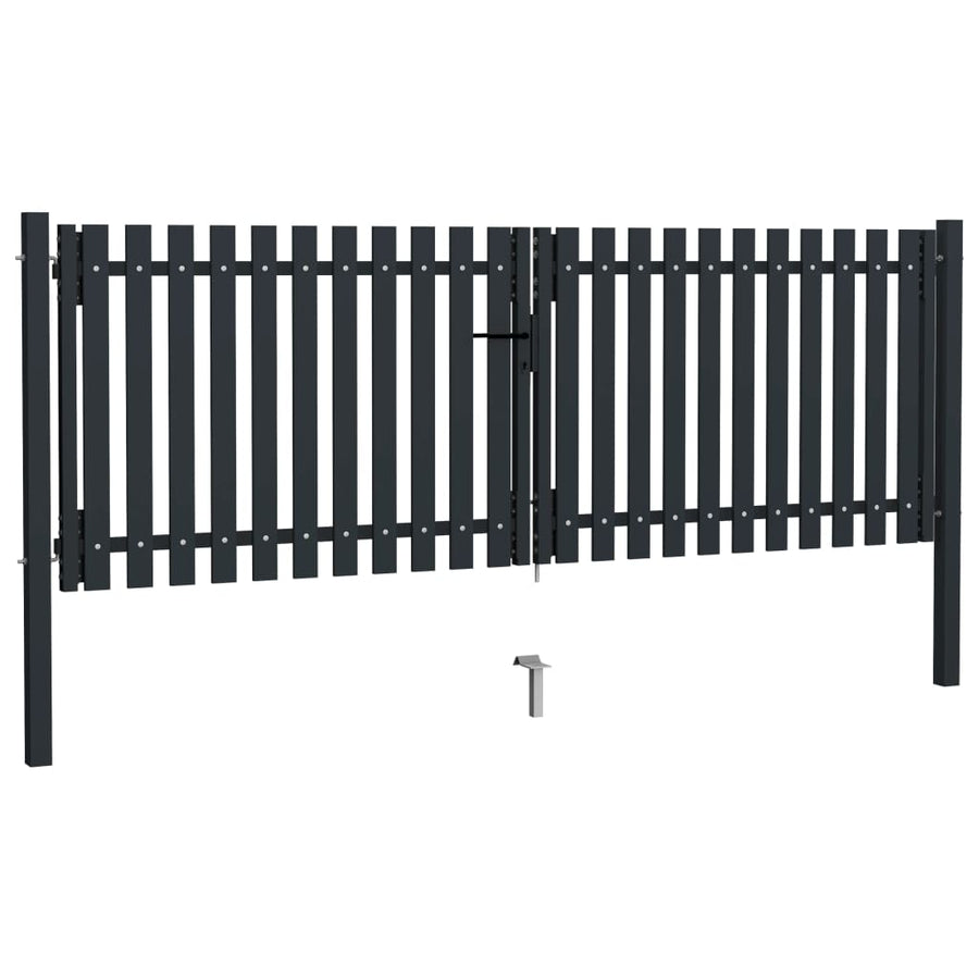 Poort Dubbel Staal Antraciet 306 x 125 cm