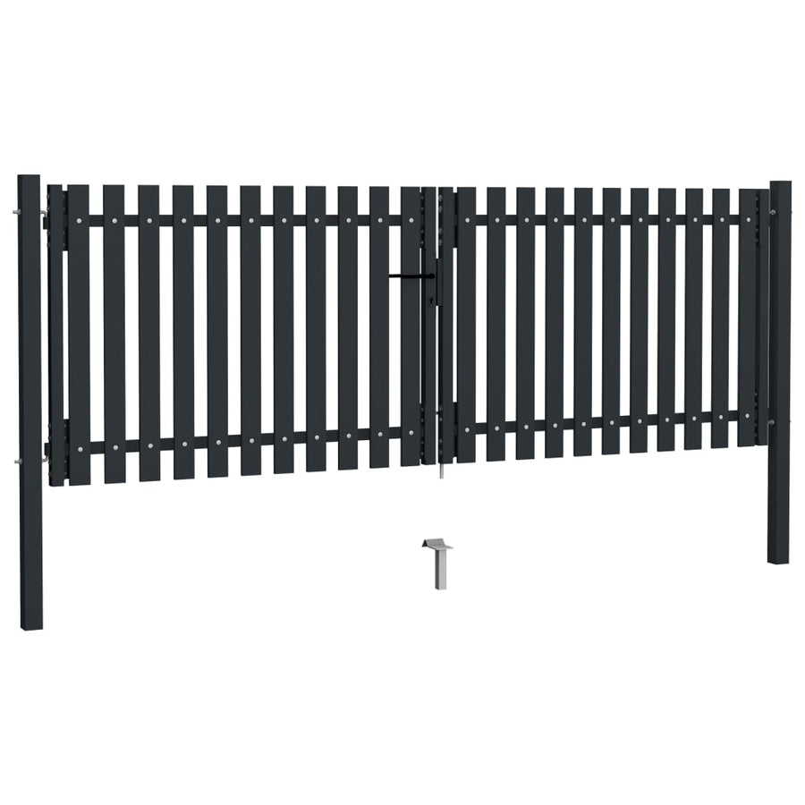 Poort dubbel 306x150 cm staal antraciet 306 x 150 cm