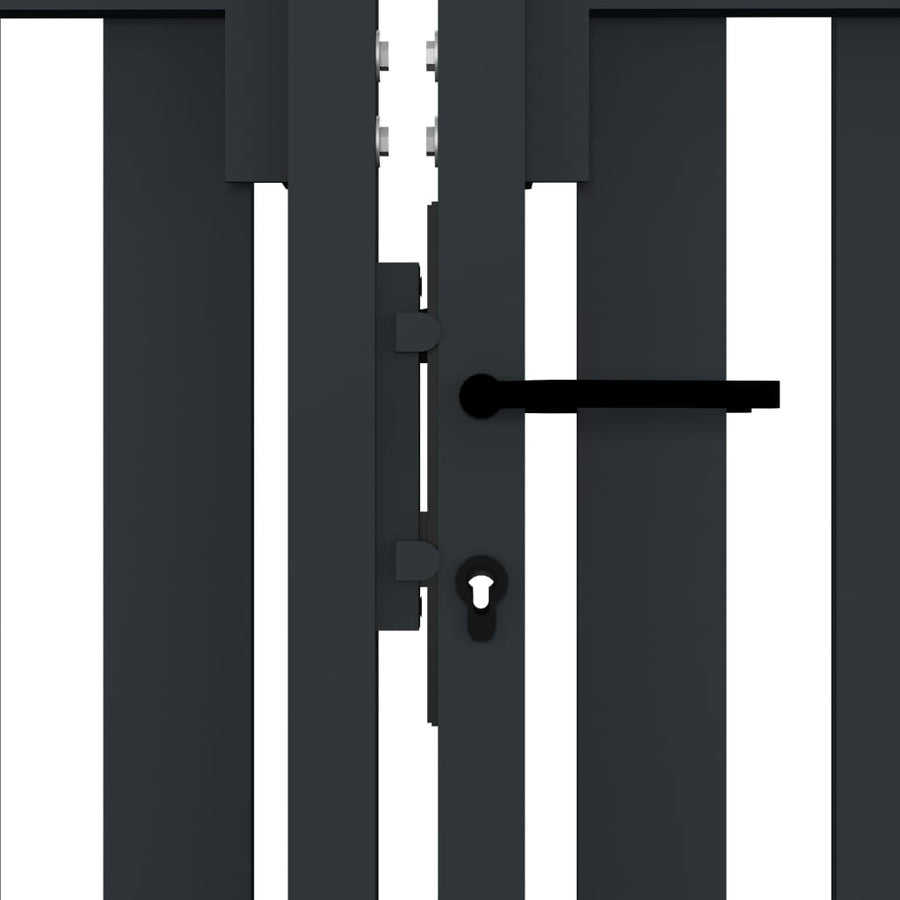 Poort dubbel 306x150 cm staal antraciet 306 x 150 cm
