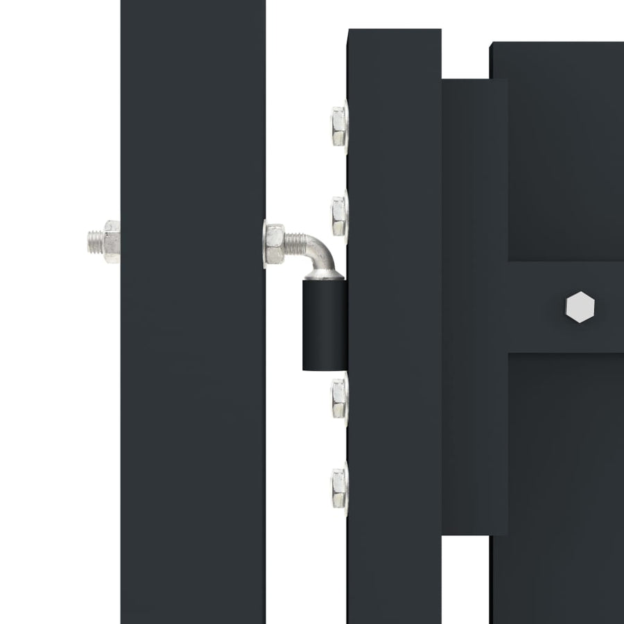 Poort dubbel 306x150 cm staal antraciet 306 x 150 cm