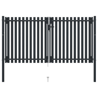 Poort dubbel 306x220 cm staal antraciet 306 x 220 cm