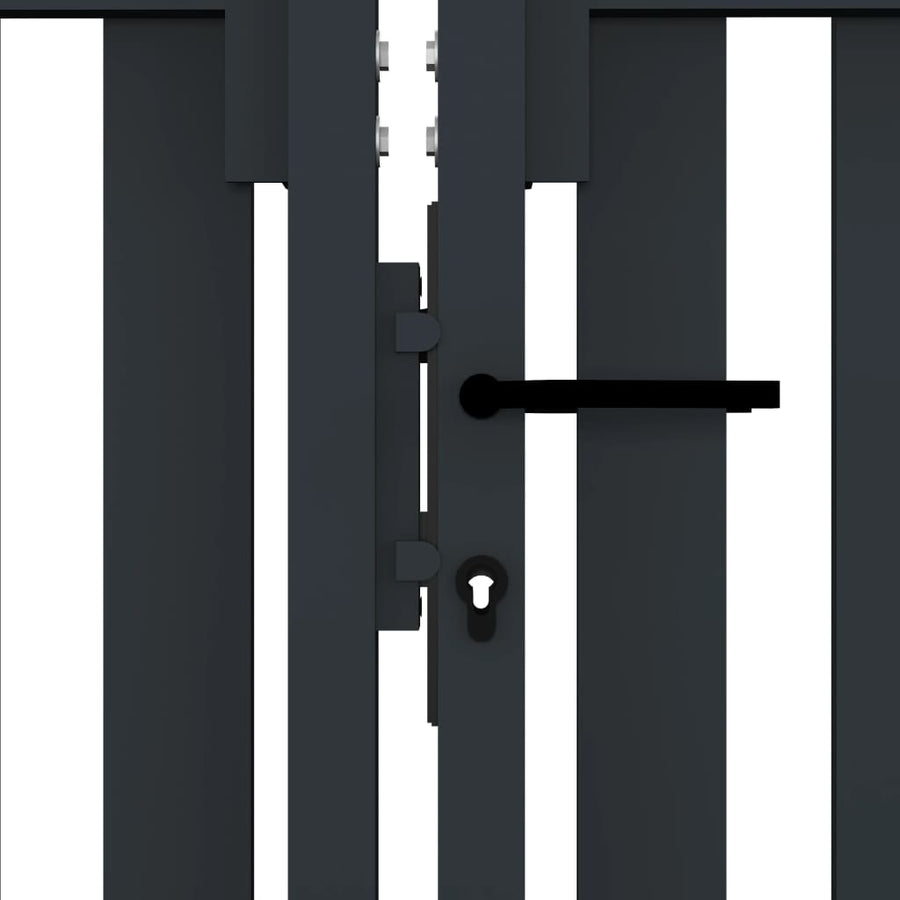 Poort dubbel 306x220 cm staal antraciet 306 x 220 cm