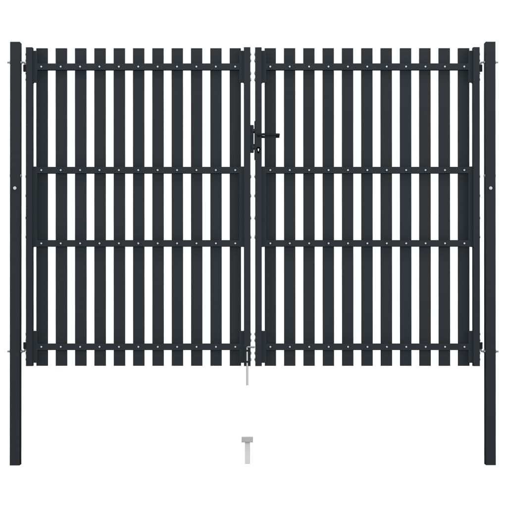 Poort dubbel 306x250 cm staal antraciet 306 x 250 cm