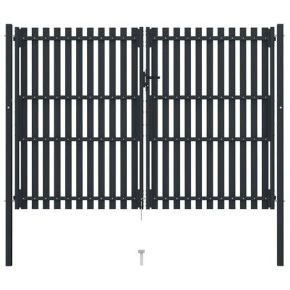 Poort dubbel 306x250 cm staal antraciet 306 x 250 cm