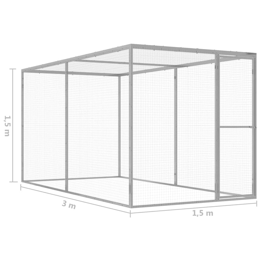 Kattenkooi 3X1,5X1,5 M Gegalvaniseerd Staal 3 x 1.5 x 1.5 m