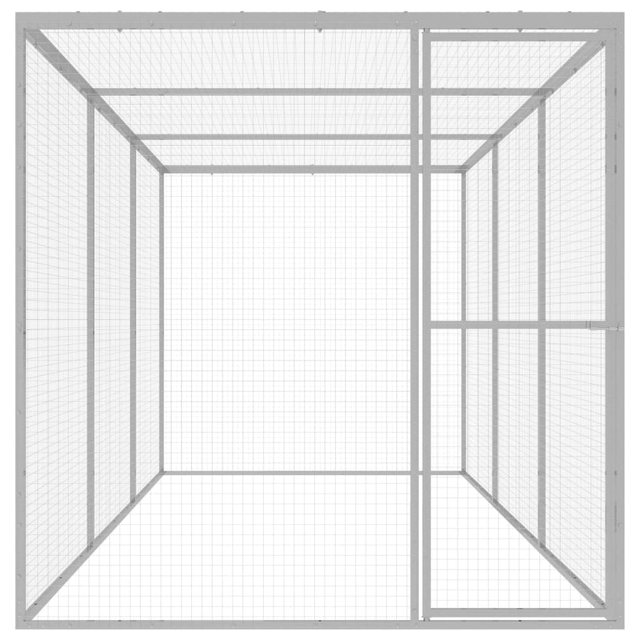 Kattenkooi 4,5x1,5x1,5 m gegalvaniseerd staal 4.5 x 1.5 x 1.5 m