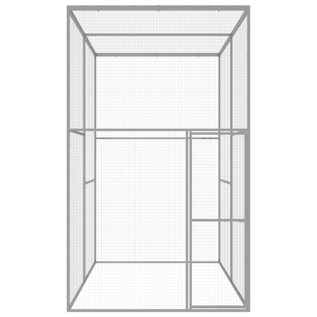 Kattenkooi 3x1,5x2,5 m gegalvaniseerd staal 3 x 1.5 x 2.5 m