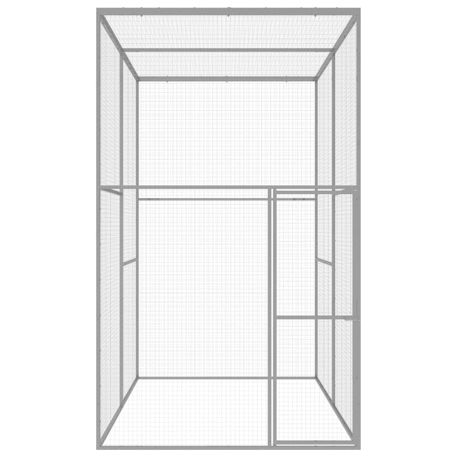 Kattenkooi 3x1,5x2,5 m gegalvaniseerd staal 3 x 1.5 x 2.5 m