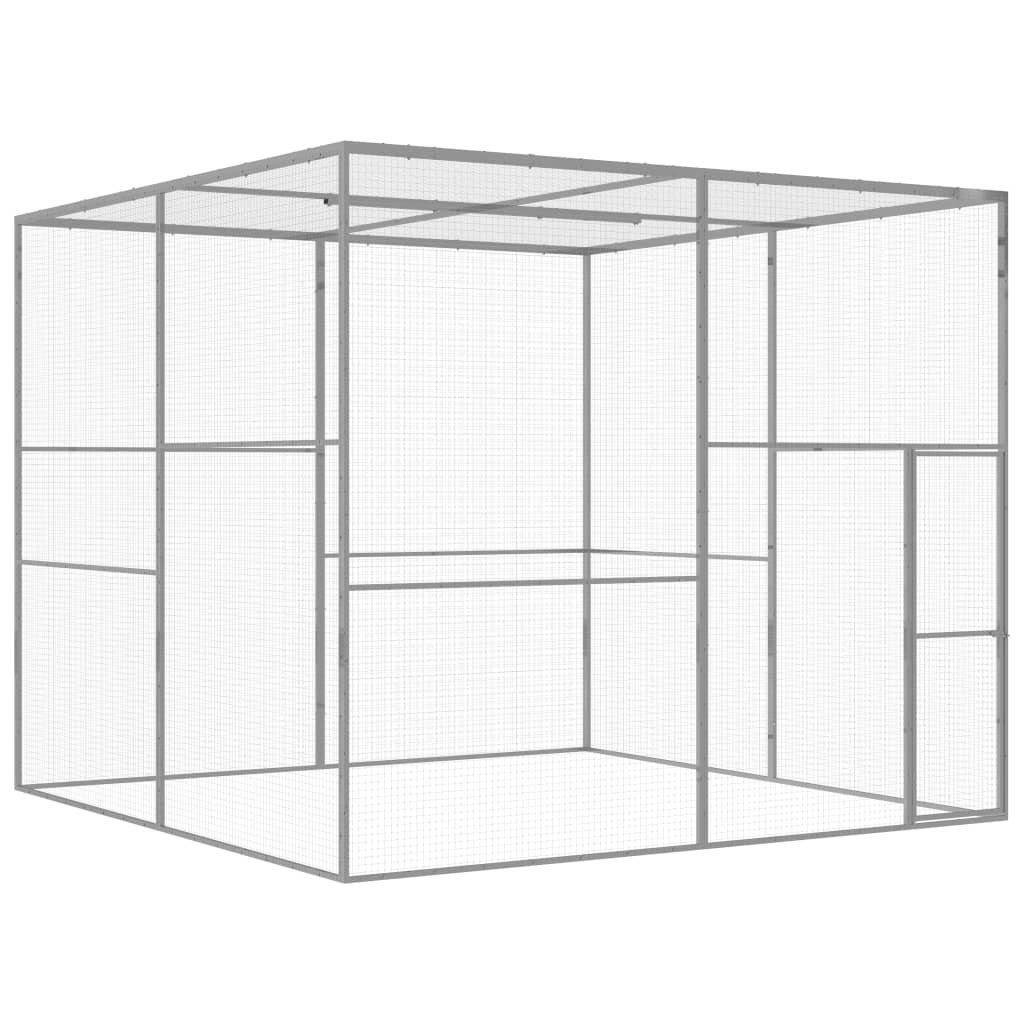Kattenkooi 3x3x2,5 m gegalvaniseerd staal 3 x 3 x 2.5 m