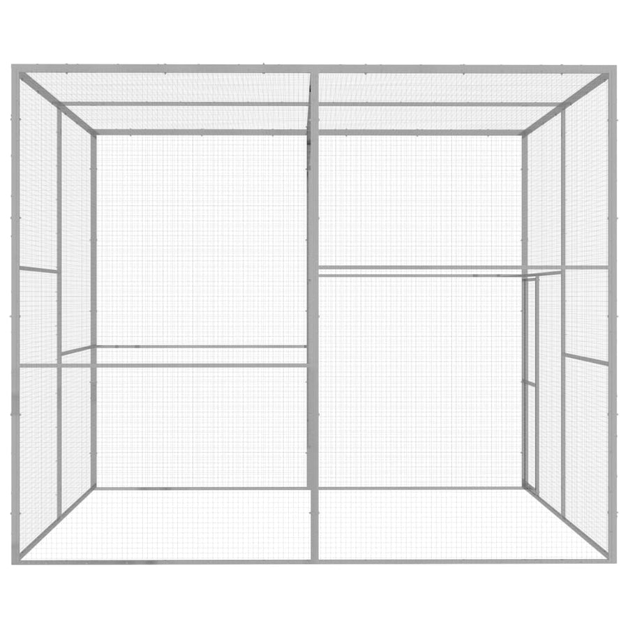 Kattenkooi 3x3x2,5 m gegalvaniseerd staal 3 x 3 x 2.5 m