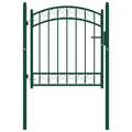 Poort met gebogen bovenkant 100x86 cm staal groen