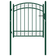 Gate with curved top 100x86 cm steel green