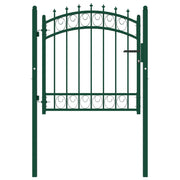 Poort 103x97 cm staal groen met speerpunten
