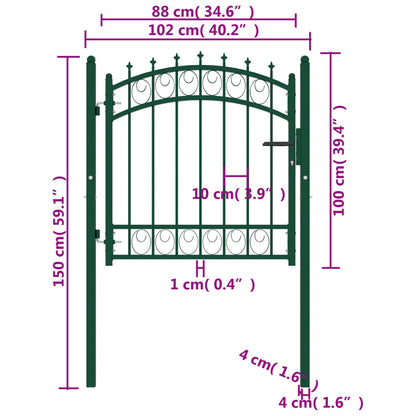 Poort Met Speerpunten 100X100 Cm Staal Groen 100 x 100 cm