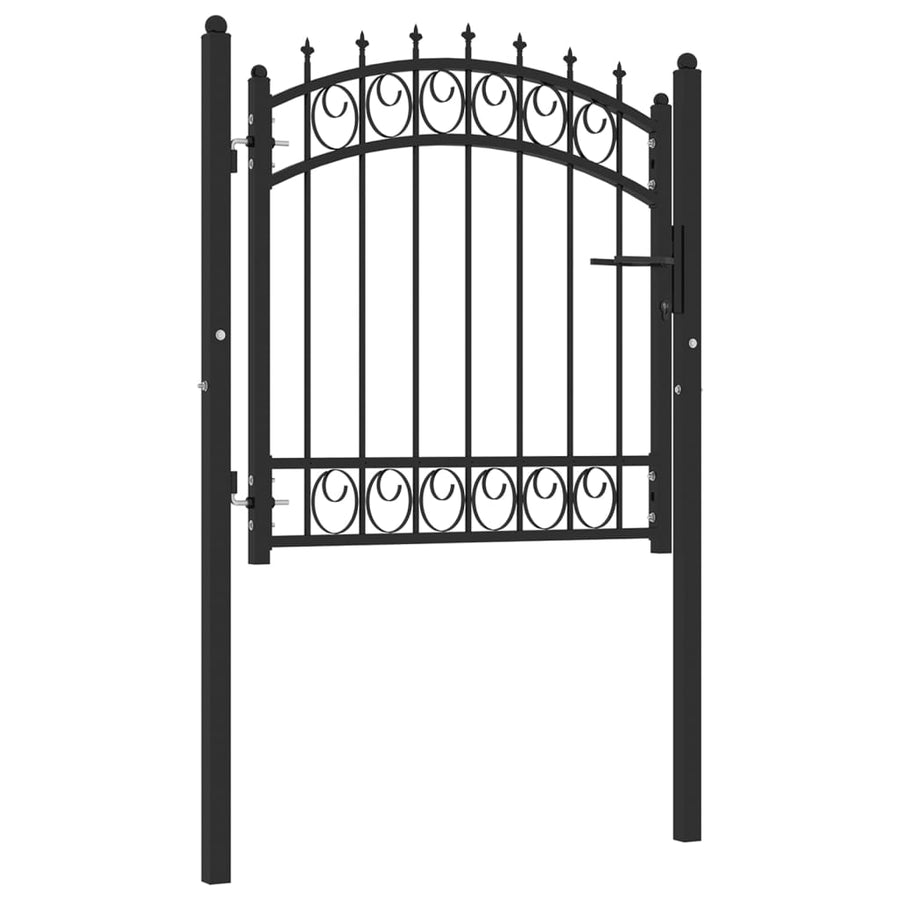 Poort Met Speerpunten 100X100 Cm Staal Zwart 100 x 100 cm