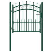 Poort met speerpunten 102x150 cm staal groen