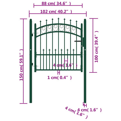 Poort Met Speerpunten 100X100 Cm Staal Groen 100 x 100 cm