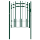 Poort met speerpunten 100x125 cm staal groen 100 x 125 cm Groen