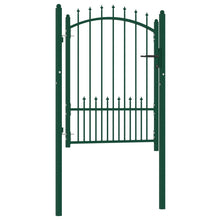 Poort met speerpunten 100x125 cm staal groen 100 x 125 cm