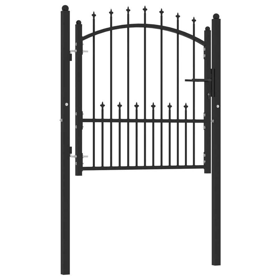 Poort met speerpunten 100x100 cm staal zwart