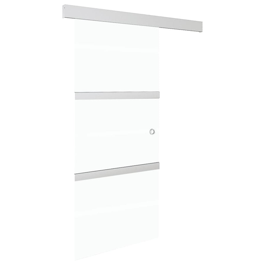 Schuifdeur 90X205 Cm Esg-Glas En Aluminium Zilverkleurig