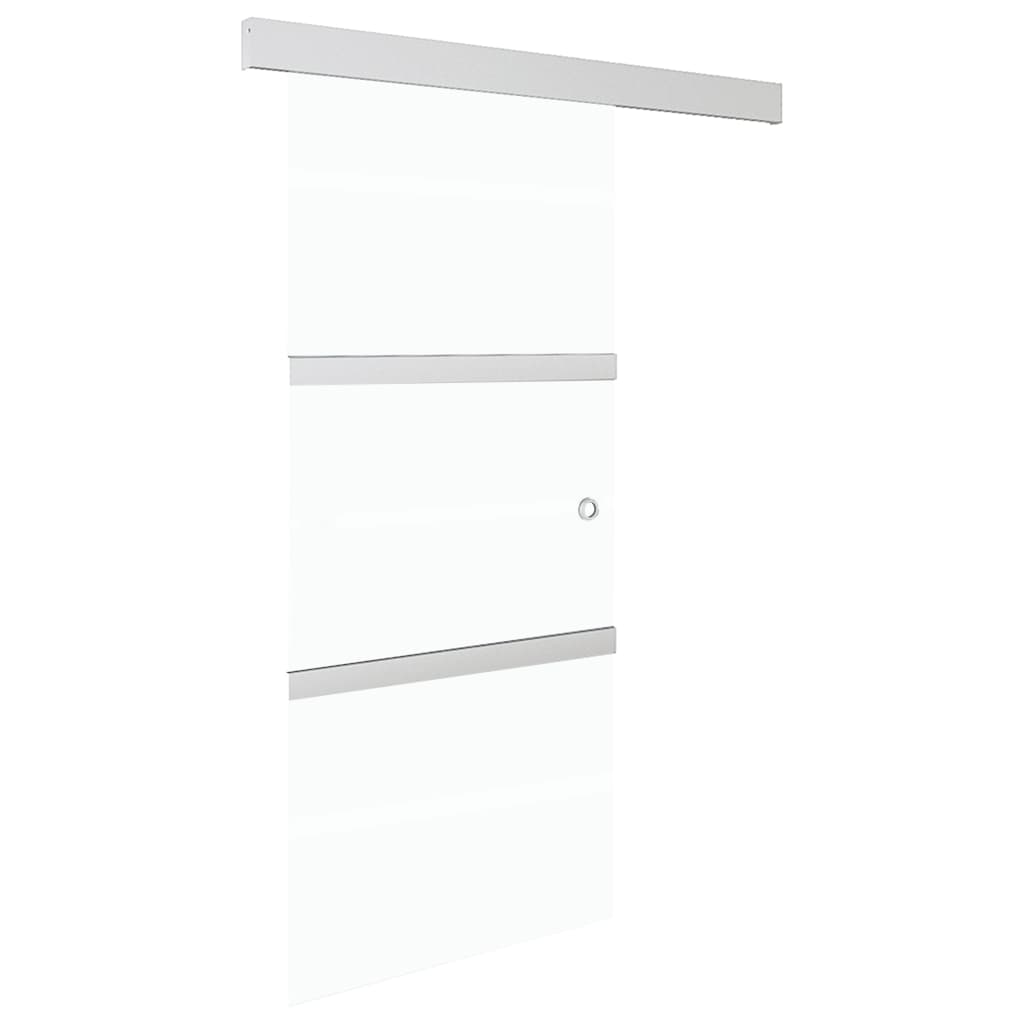 Schuifdeur Esg-Glas En Aluminium Zilverkleurig 90 x 205 cm Zonder zachte stop