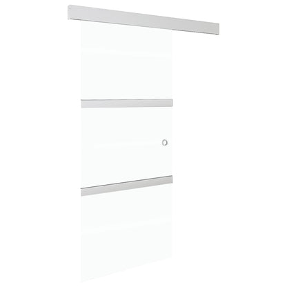 Schuifdeur Esg-Glas En Aluminium Zilverkleurig 90 x 205 cm Zonder zachte stop