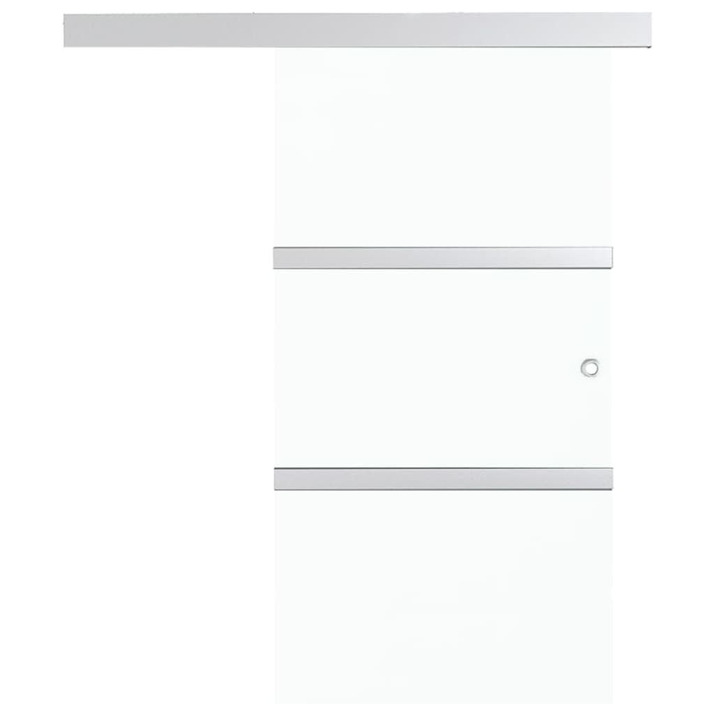 Schuifdeur Esg-Glas En Aluminium Zilverkleurig 90 x 205 cm Zonder zachte stop