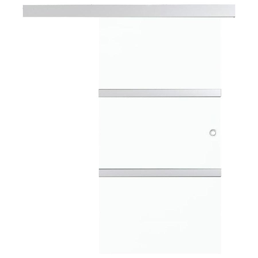 Schuifdeur Esg-Glas En Aluminium Zilverkleurig 90 x 205 cm Zonder zachte stop