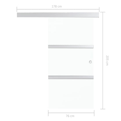 Schuifdeur met zachte stops 76x205 cm ESG-glas en aluminium 1 76 x 205 cm