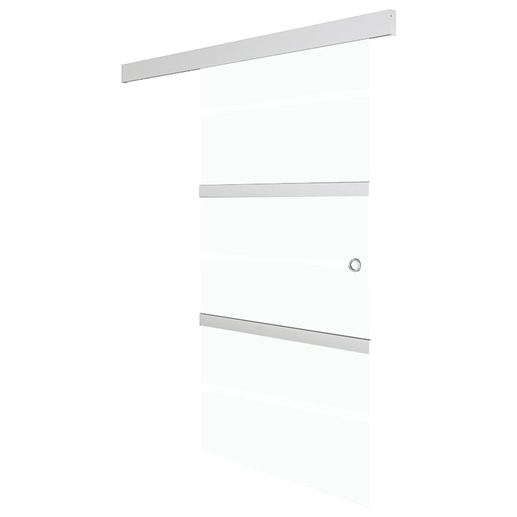 Schuifdeur Esg-Glas En Aluminium Zilverkleurig 76 x 205 cm Zonder zachte stop