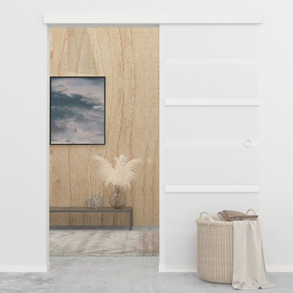 Schuifdeur Esg-Glas En Aluminium Zilverkleurig 76 x 205 cm Zonder zachte stop