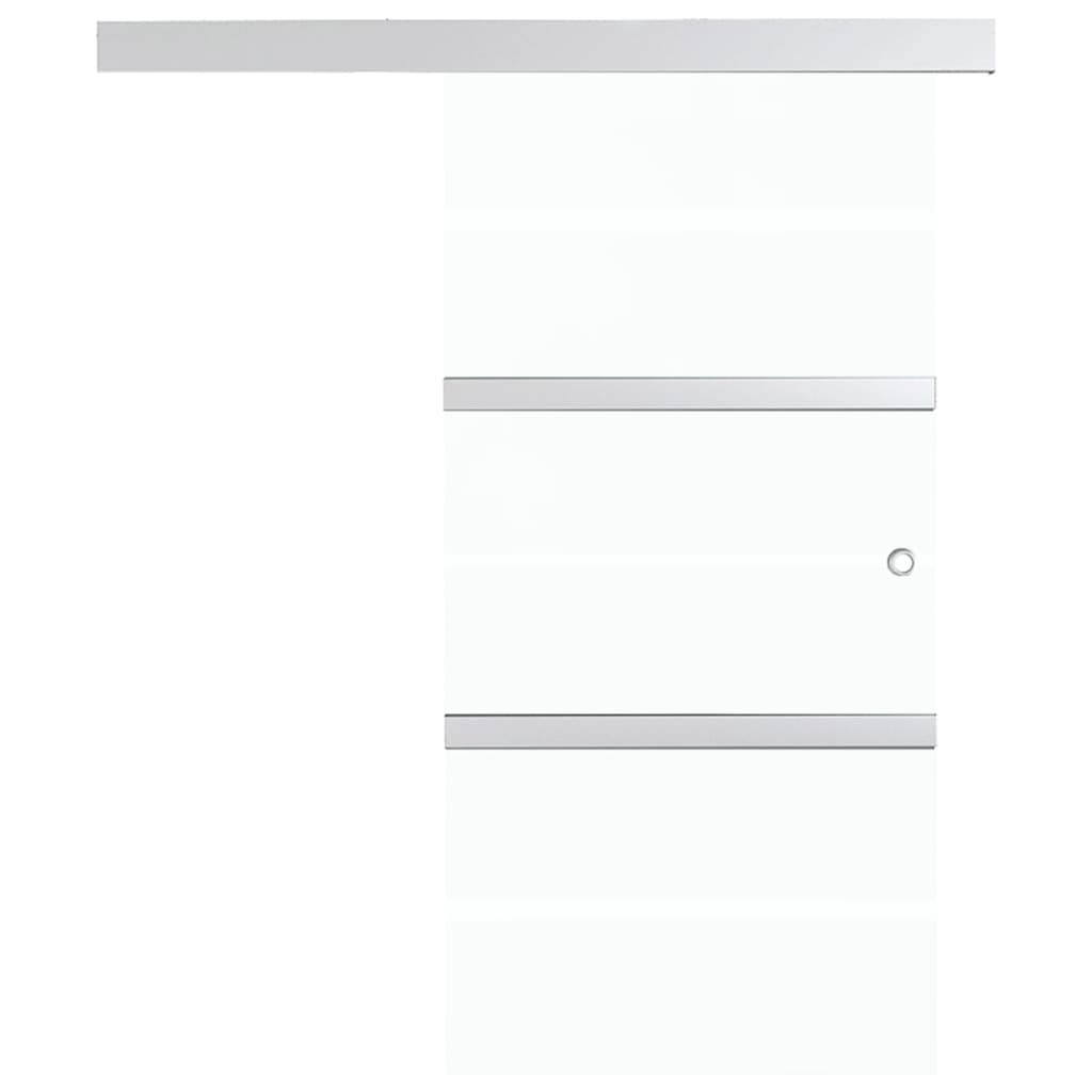 Schuifdeur Esg-Glas En Aluminium Zilverkleurig 76 x 205 cm Zonder zachte stop