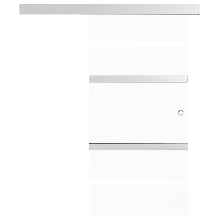 Schuifdeur Esg-Glas En Aluminium Zilverkleurig 76 x 205 cm Zonder zachte stop