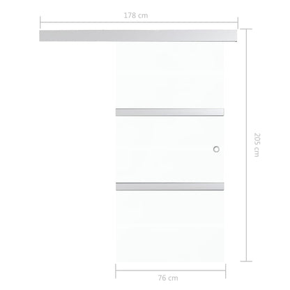 Schuifdeur Esg-Glas En Aluminium Zilverkleurig 76 x 205 cm Zonder zachte stop