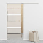 Schuifdeur 76x212 cm ESG-glas aluminium zilver