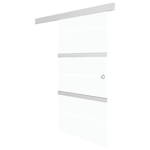 Schuifdeur 90x205 cm ESG-glas en aluminium zilverkleurig 90 x 205 cm Zonder zachte stop